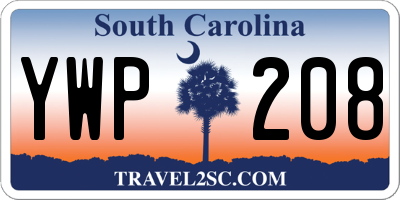 SC license plate YWP208
