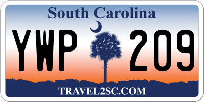 SC license plate YWP209