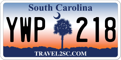 SC license plate YWP218