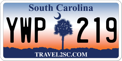 SC license plate YWP219