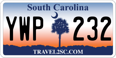SC license plate YWP232