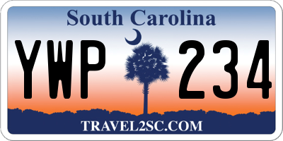SC license plate YWP234