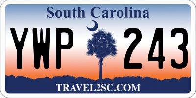 SC license plate YWP243