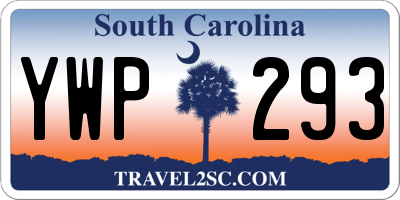 SC license plate YWP293