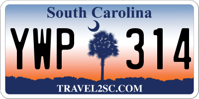 SC license plate YWP314