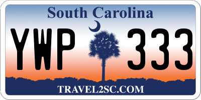 SC license plate YWP333