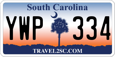 SC license plate YWP334