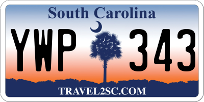 SC license plate YWP343