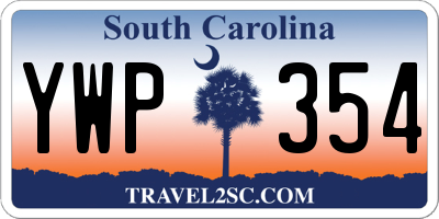 SC license plate YWP354