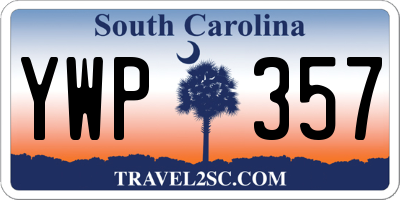 SC license plate YWP357