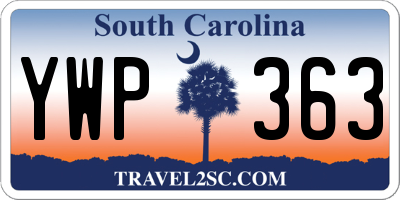SC license plate YWP363