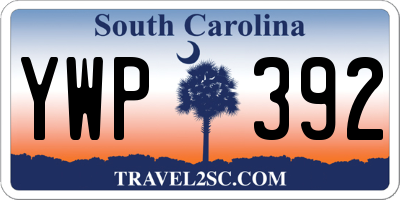 SC license plate YWP392
