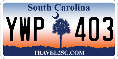 SC license plate YWP403