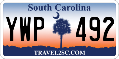 SC license plate YWP492