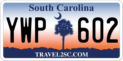 SC license plate YWP602