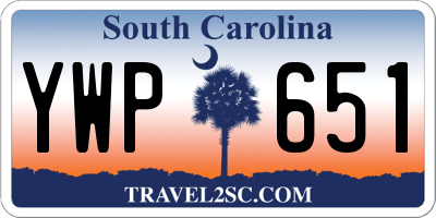 SC license plate YWP651