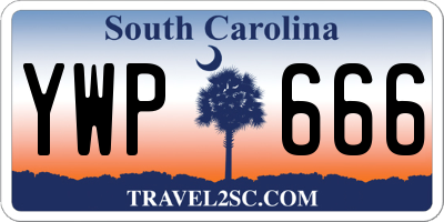 SC license plate YWP666