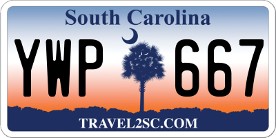 SC license plate YWP667