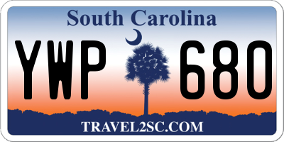 SC license plate YWP680