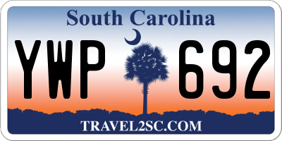SC license plate YWP692