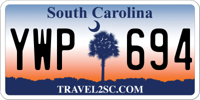 SC license plate YWP694