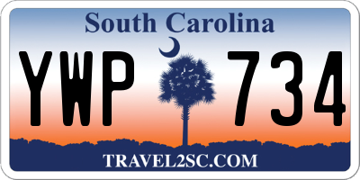 SC license plate YWP734