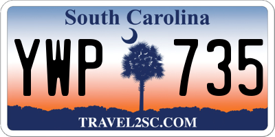 SC license plate YWP735