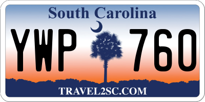 SC license plate YWP760