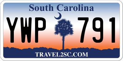 SC license plate YWP791
