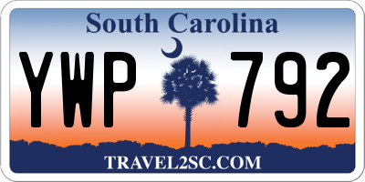 SC license plate YWP792