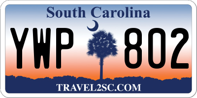 SC license plate YWP802