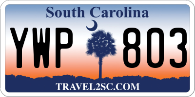 SC license plate YWP803