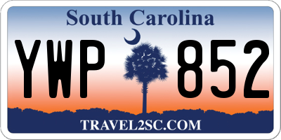 SC license plate YWP852