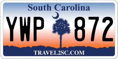 SC license plate YWP872