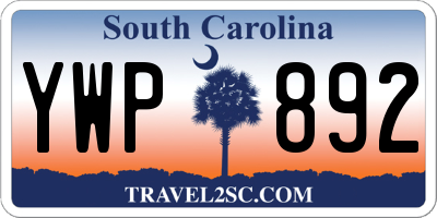 SC license plate YWP892