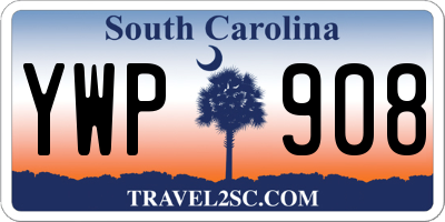 SC license plate YWP908
