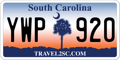 SC license plate YWP920