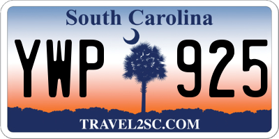 SC license plate YWP925