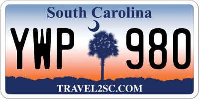 SC license plate YWP980