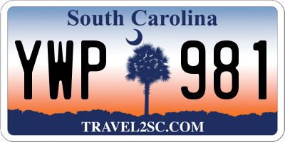 SC license plate YWP981