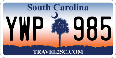 SC license plate YWP985