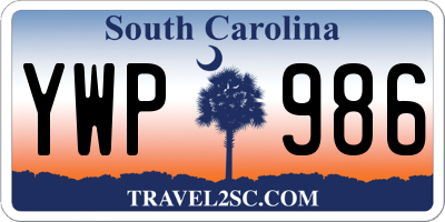 SC license plate YWP986