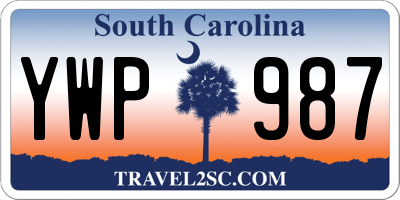 SC license plate YWP987