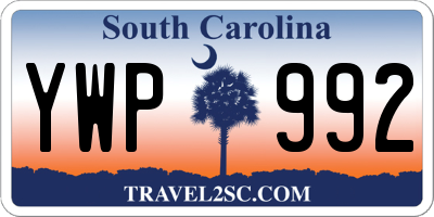 SC license plate YWP992