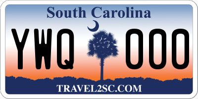 SC license plate YWQ000