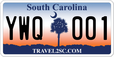 SC license plate YWQ001