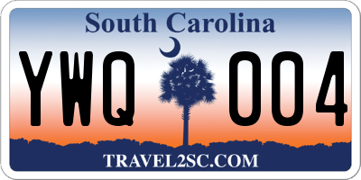 SC license plate YWQ004