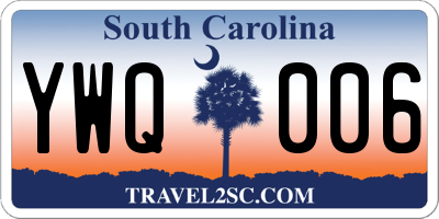 SC license plate YWQ006