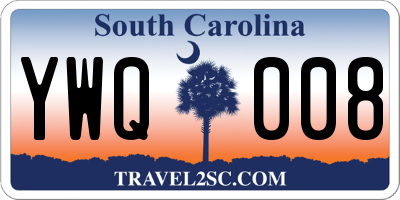 SC license plate YWQ008