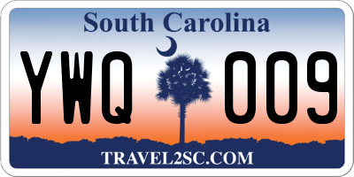 SC license plate YWQ009